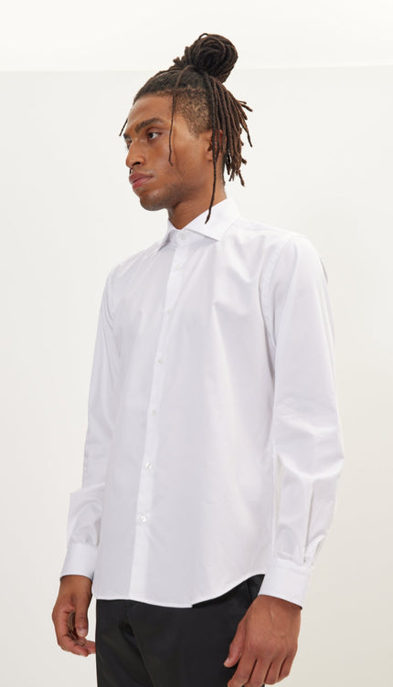 Pure Cotton Dress Shirt - White - Ron Tomson