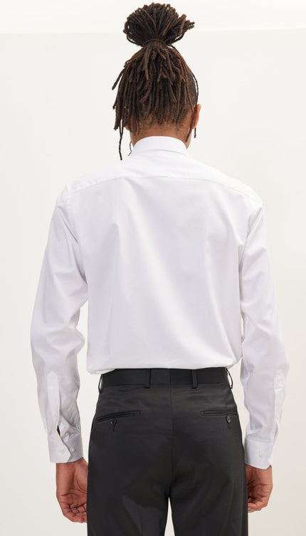 Pure Cotton Dress Shirt - White - Ron Tomson