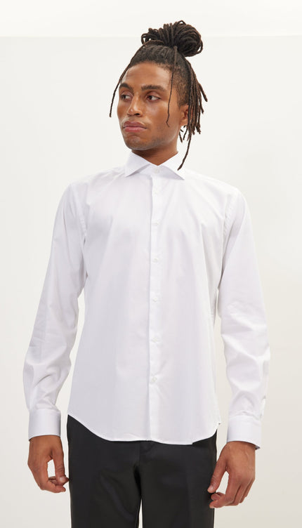 Pure Cotton Dress Shirt - White - Ron Tomson