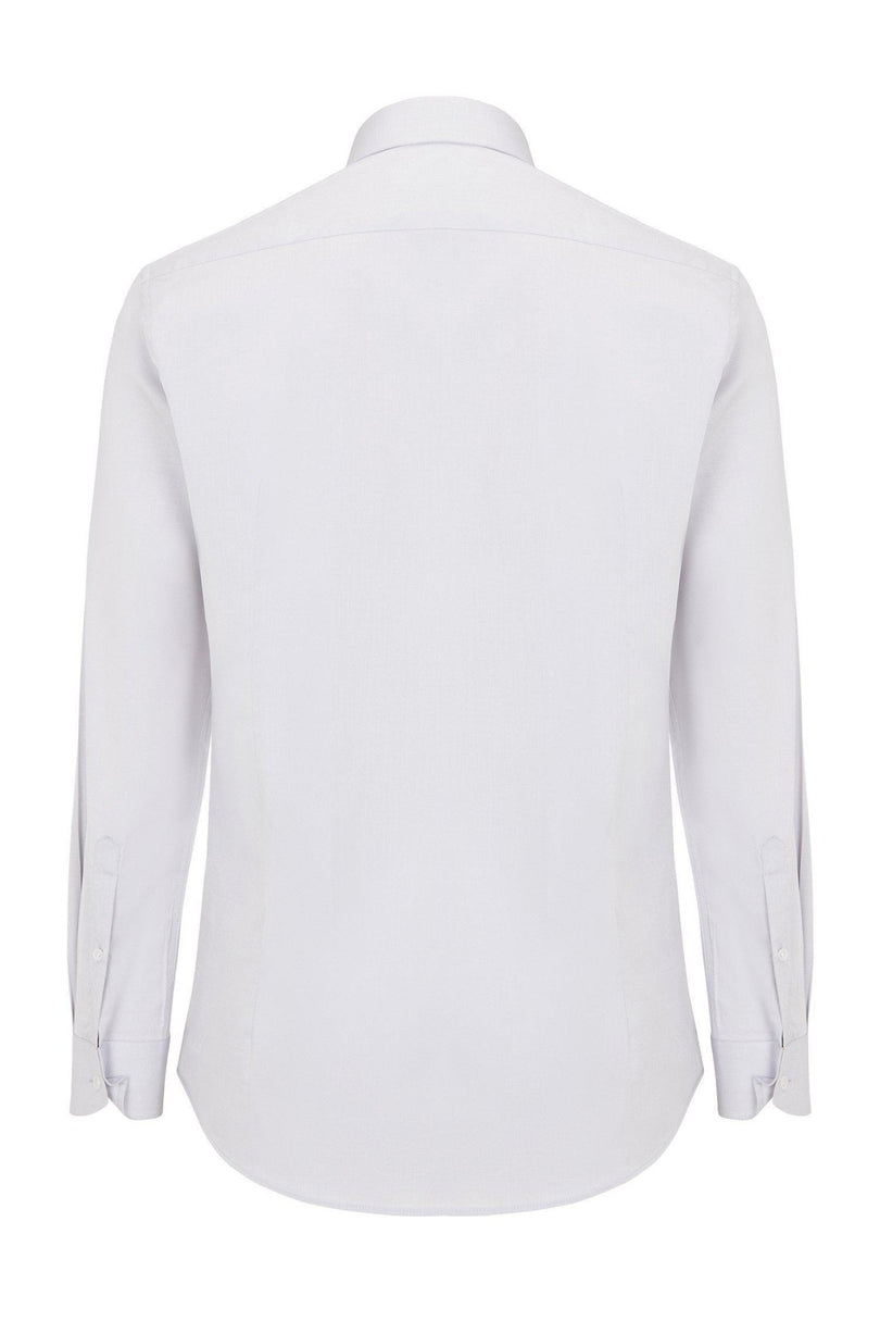 Pure Cotton Hidden Placket Dress Shirt - Grey - Ron Tomson