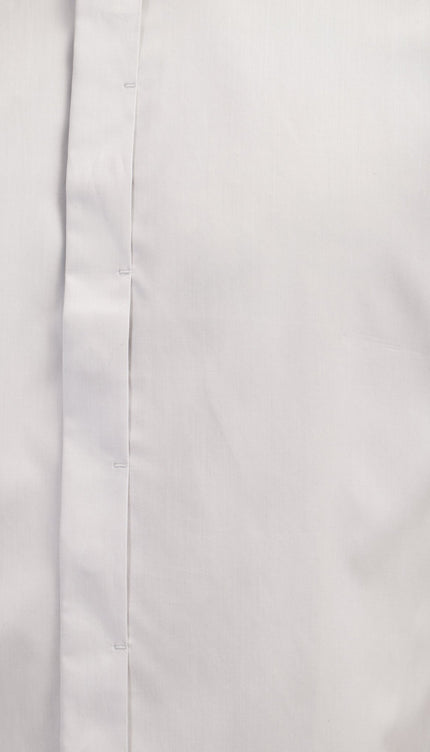 Pure Cotton Hidden Placket Dress Shirt - Grey - Ron Tomson