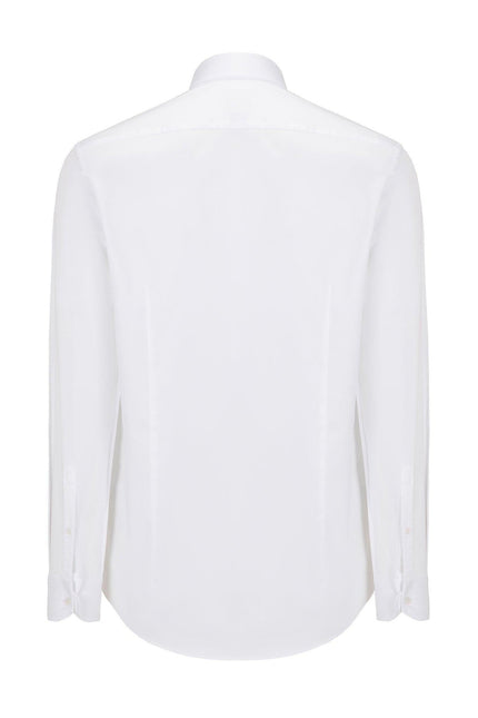 Pure Cotton Hidden Placket Shirt - Optic White - Ron Tomson