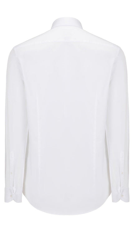 Pure Cotton Hidden Placket Shirt - Optic White - Ron Tomson