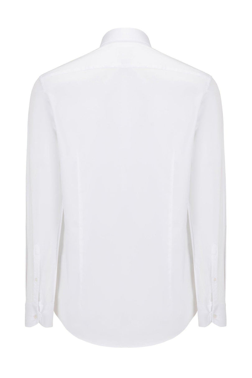 Pure Cotton Hidden Placket Shirt - Optic White - Ron Tomson