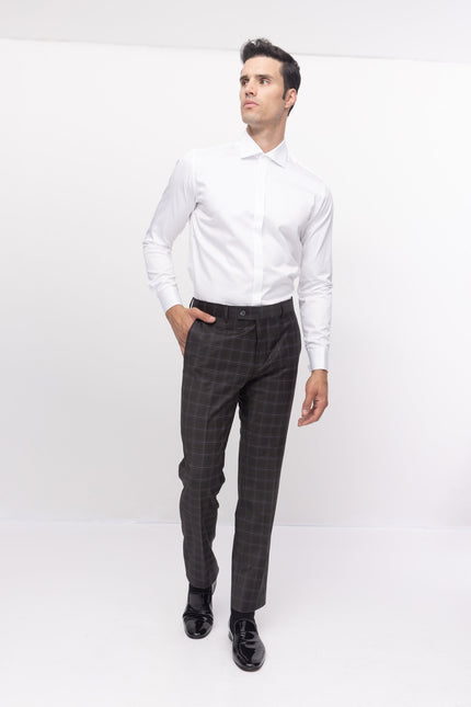 Pure Cotton Hidden Placket Shirt - Optic White - Ron Tomson