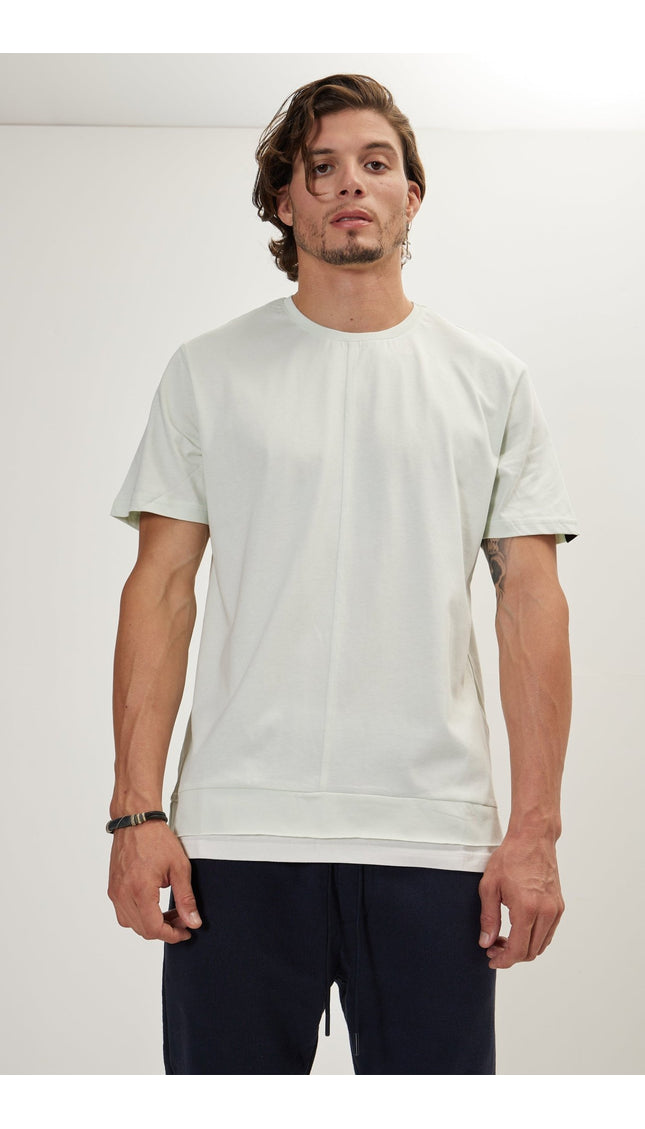 Pure Cotton Scoop Neck Tee - Mint Green - Ron Tomson