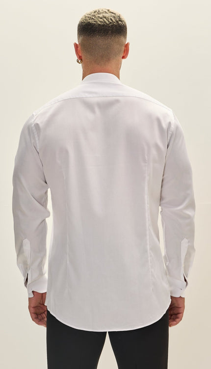 Pure Cotton Spread Collar Dress Shirt - White - Ron Tomson