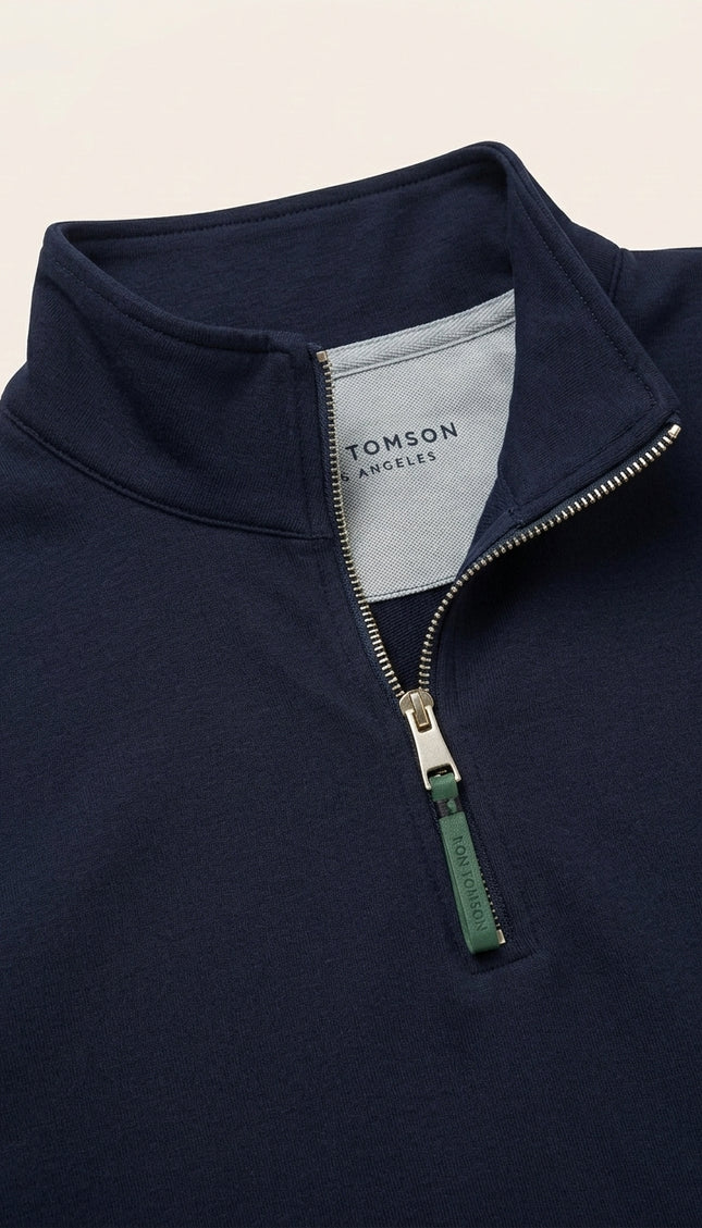 Quarter-Zip Jumper - Navy - Detail