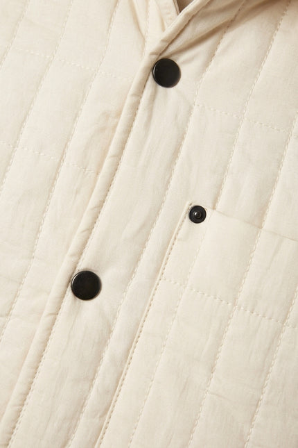 Quilted Snap Button Jacket - Stone - Detail