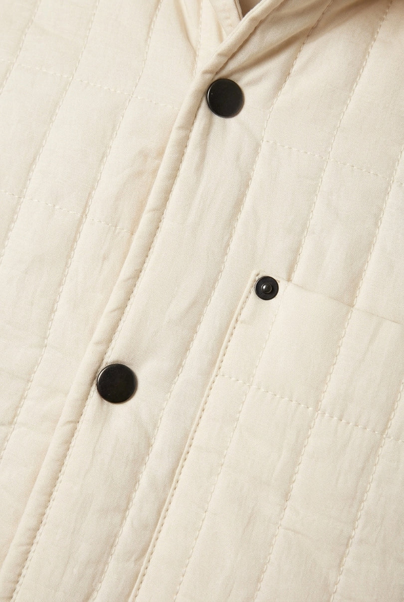 Quilted Snap Button Jacket - Stone - Detail