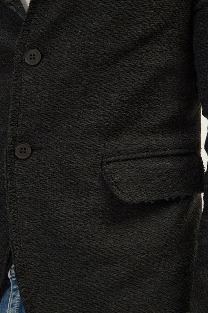 Raw Edge Fitted Cardigan - Anthracite Black - Ron Tomson