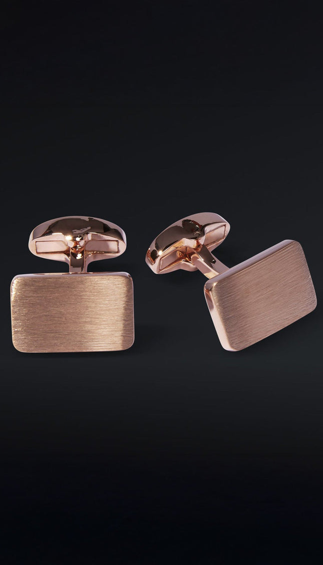 Rectangular Copper Bullion Stainless Steel Cufflinks - Ron Tomson