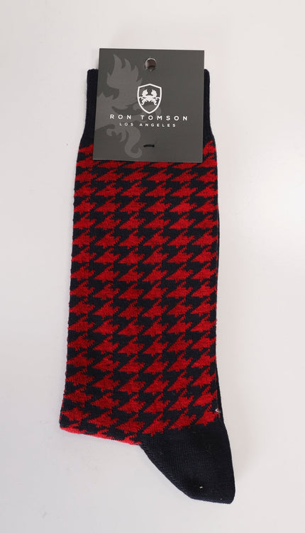 Red Houndstooth Sock - Ron Tomson