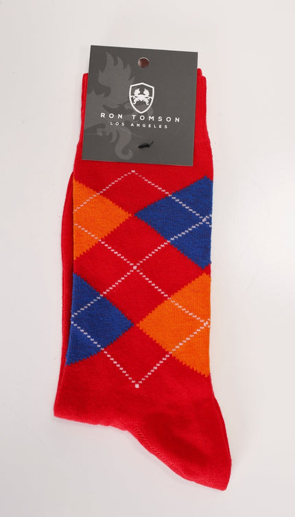 Red Patterned Sock - Ron Tomson