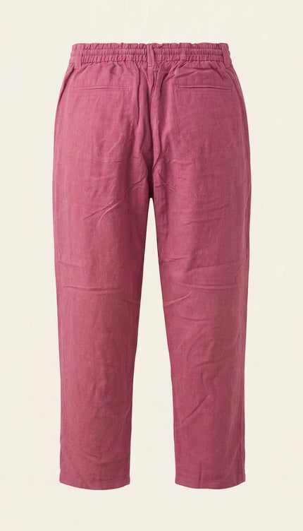 Relaxed Drawstring Pants - Pink - Back