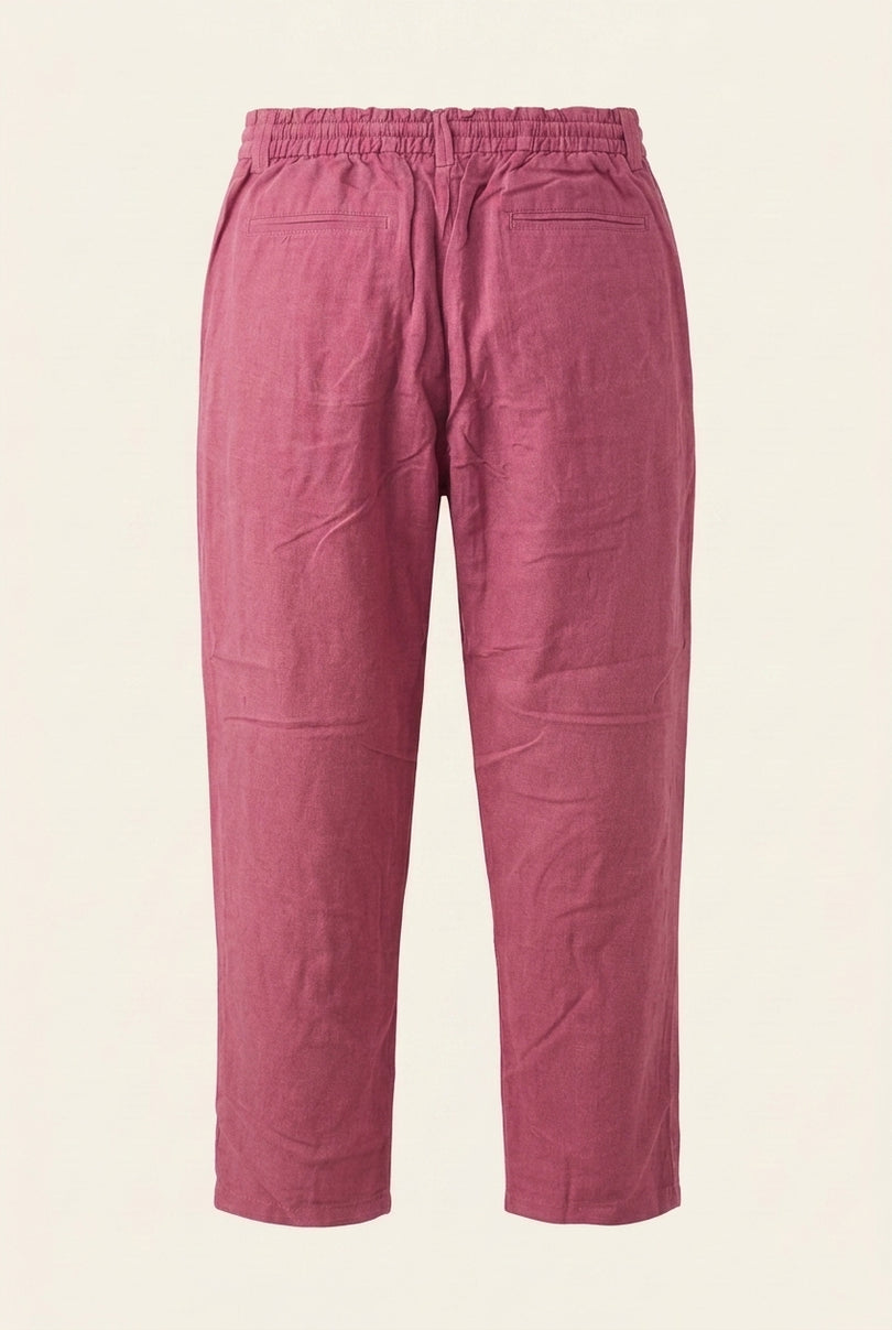 Relaxed Drawstring Pants - Pink - Back