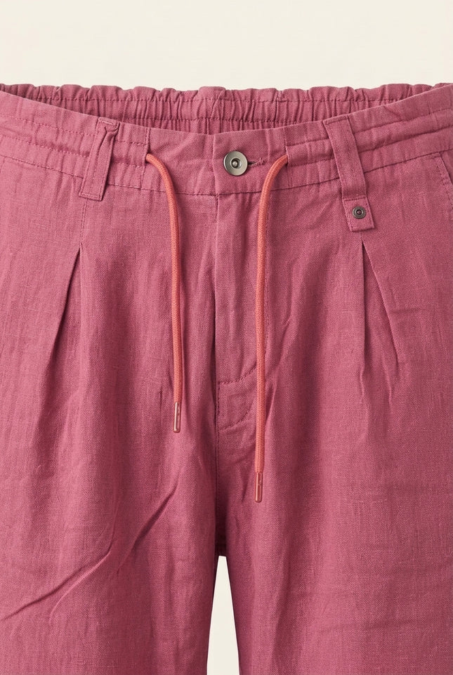 Relaxed Drawstring Pants - Pink - Detail