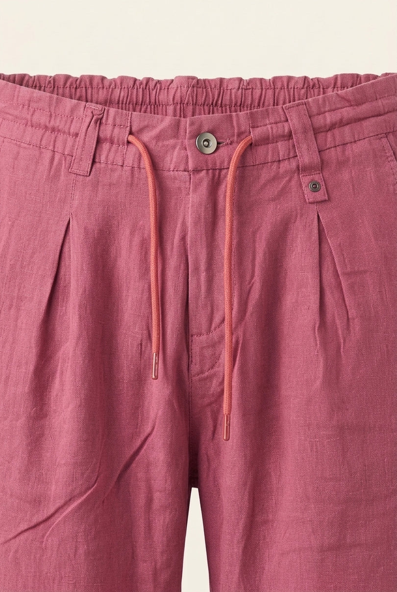 Relaxed Drawstring Pants - Pink - Detail