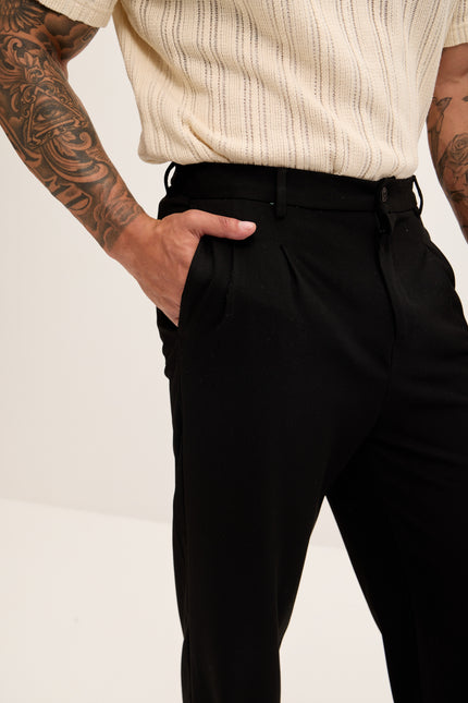 Relaxed Fit Slouchy Pants - Black - Ron Tomson