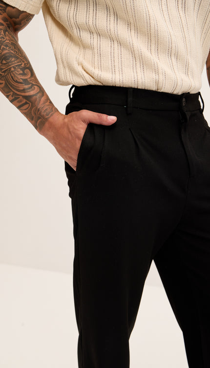 Relaxed Fit Slouchy Pants - Black - Ron Tomson