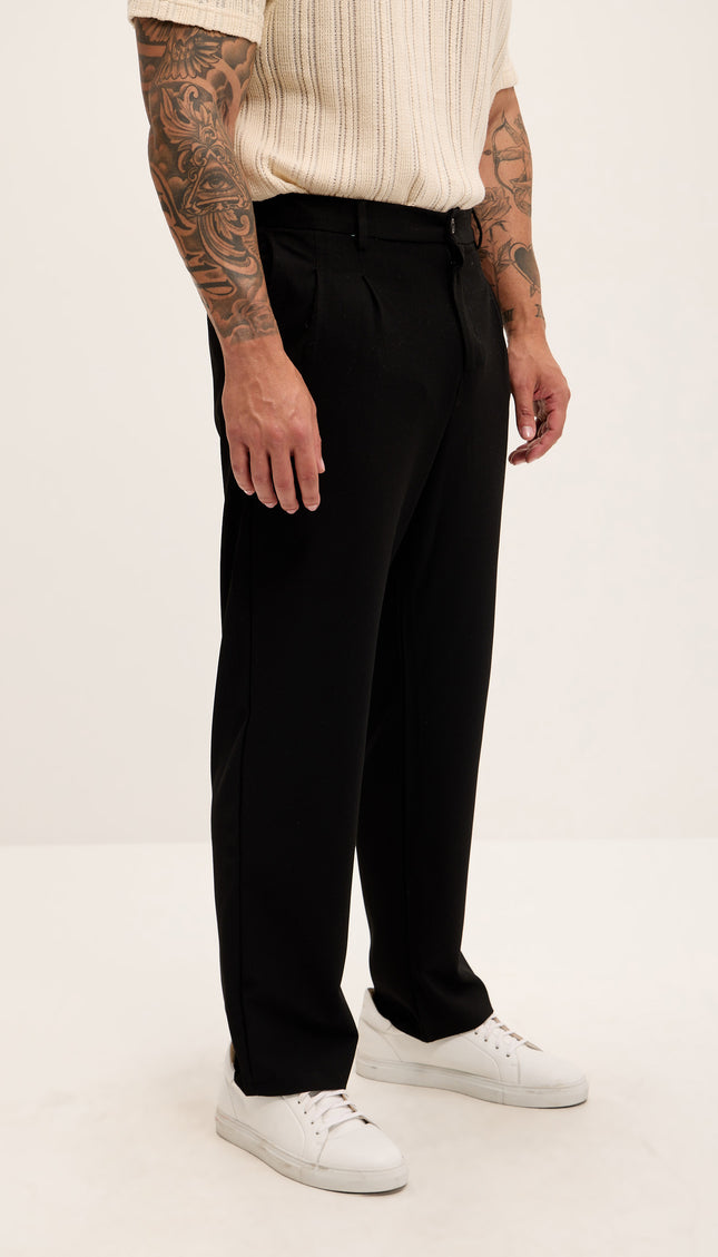 Relaxed Fit Slouchy Pants - Black - Ron Tomson