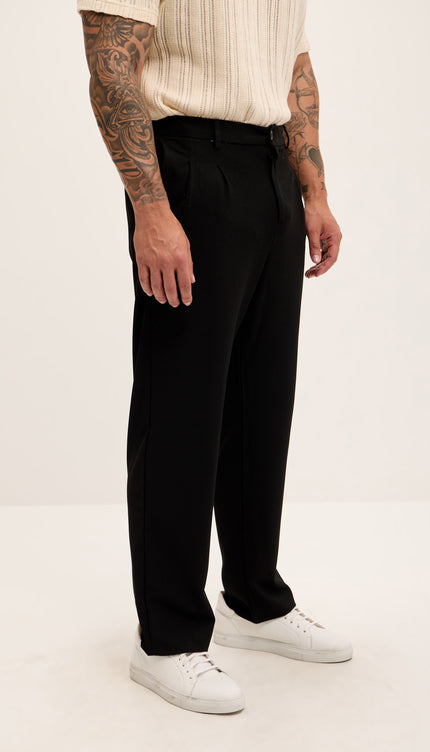 Relaxed Fit Slouchy Pants - Black - Ron Tomson