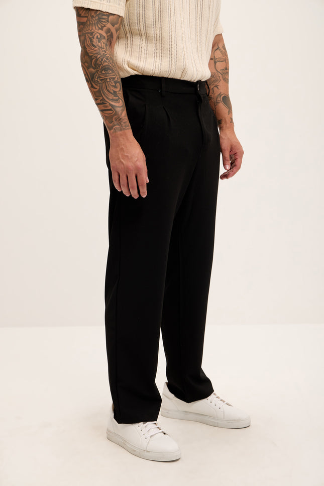 Relaxed Fit Slouchy Pants - Black - Ron Tomson