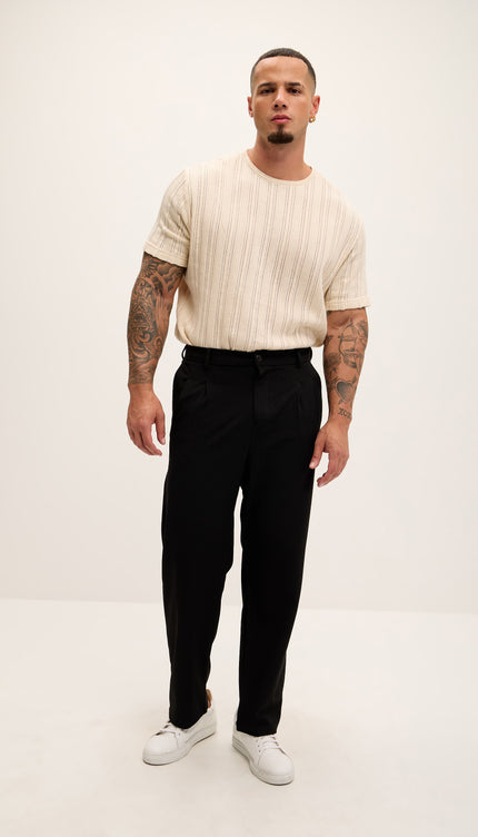 Relaxed Fit Slouchy Pants - Black - Ron Tomson