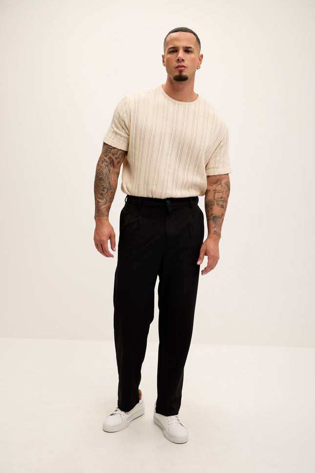 Relaxed Fit Slouchy Pants - Black - Ron Tomson