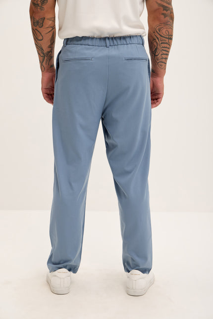 Relaxed Fit Slouchy Pants - Blue - Ron Tomson