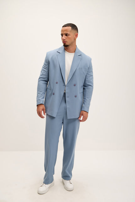 Relaxed Fit Slouchy Pants - Blue - Ron Tomson