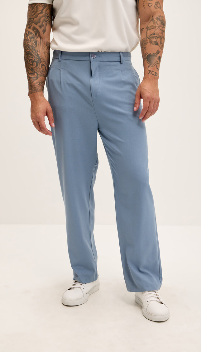 Relaxed Fit Slouchy Pants - Blue - Ron Tomson