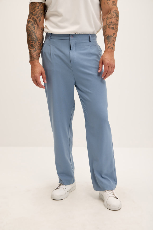 Relaxed Fit Slouchy Pants - Blue - Ron Tomson