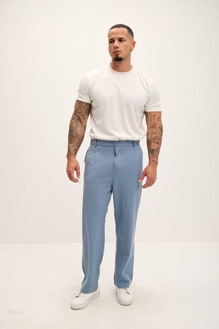 Relaxed Fit Slouchy Pants - Blue - Ron Tomson