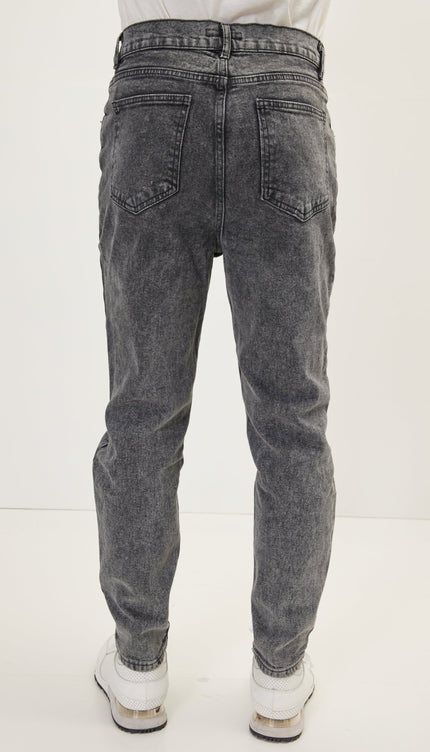 Relaxed Fit Tapered Jeans - Black - Ron Tomson