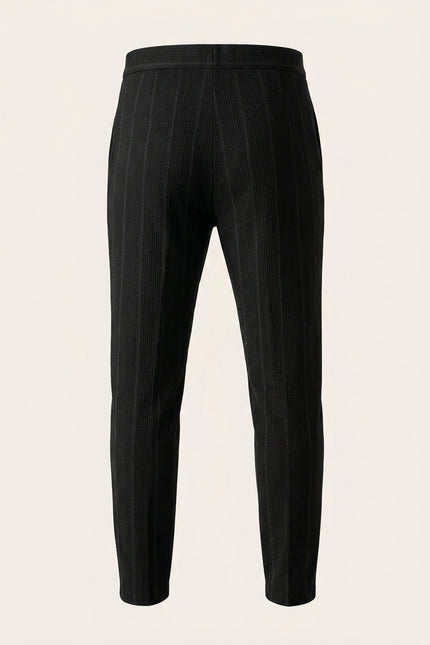 Relaxed Ribbed Pants - Black - Back