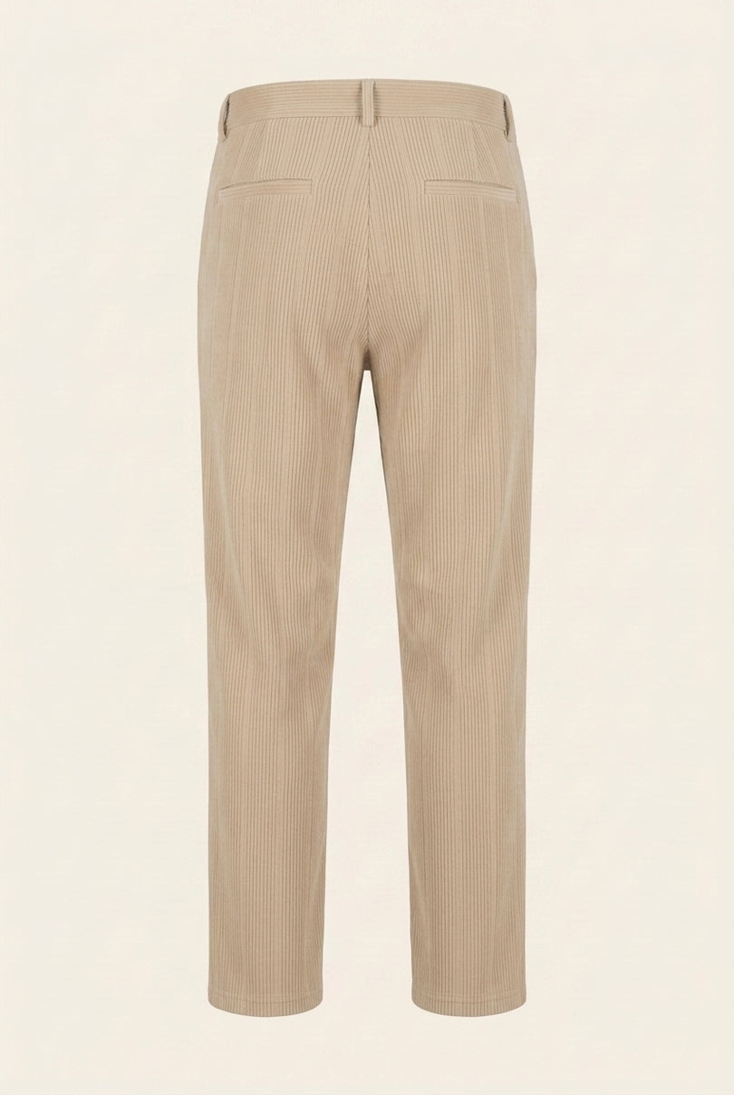 Relaxed Ribbed Pants - Vizon - Back