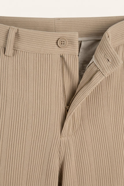 Relaxed Ribbed Pants - Vizon - Detail