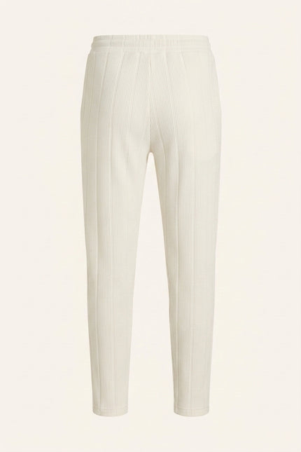 Relaxed Ribbed Pants - White - Back