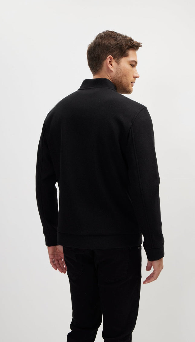 Relaxed Unlined Varsity Jacket - Black - Ron Tomson