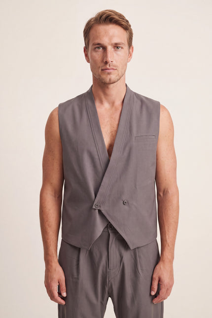 Wrap Front Vest - Grey