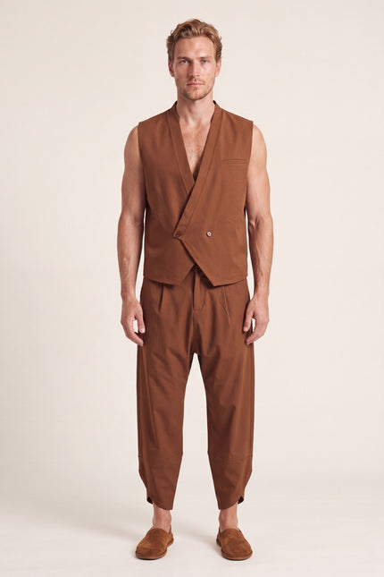 Wrap Front Vest - Brown
