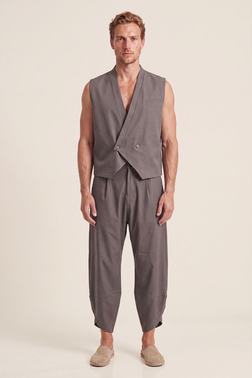 Wrap Front Vest - Grey