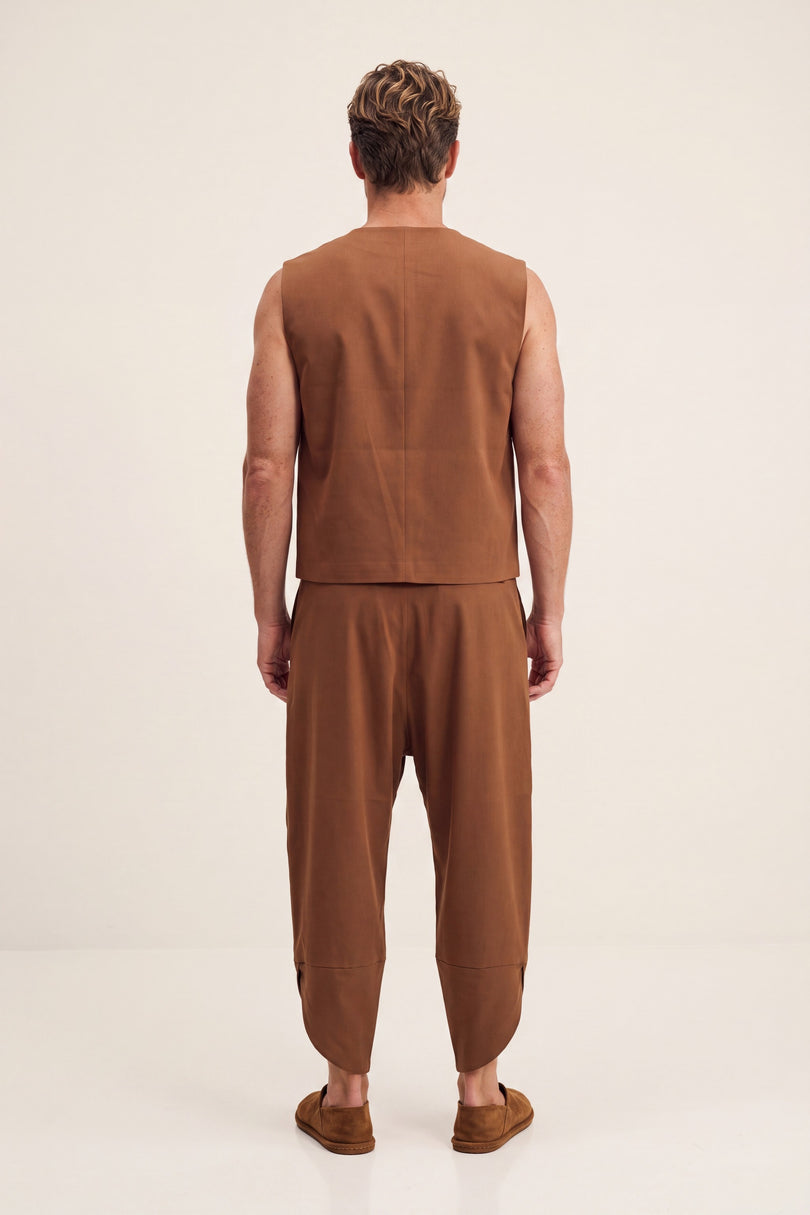 Wrap Front Vest - Brown