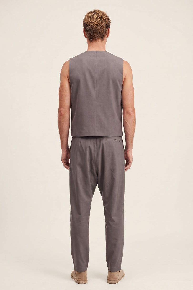 Wrap Front Vest - Grey