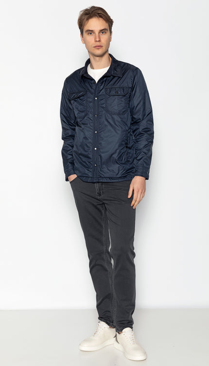 Reversible Multi Pocket Wind Jacket - Navy - Ron Tomson