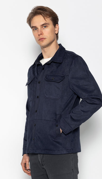 Reversible Multi Pocket Wind Jacket - Navy - Ron Tomson