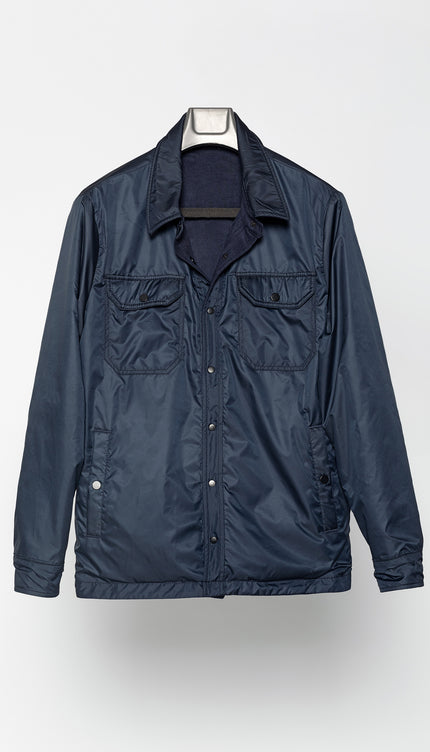 Reversible Multi Pocket Wind Jacket - Navy - Ron Tomson
