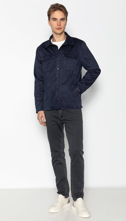 Reversible Multi Pocket Wind Jacket - Navy - Ron Tomson