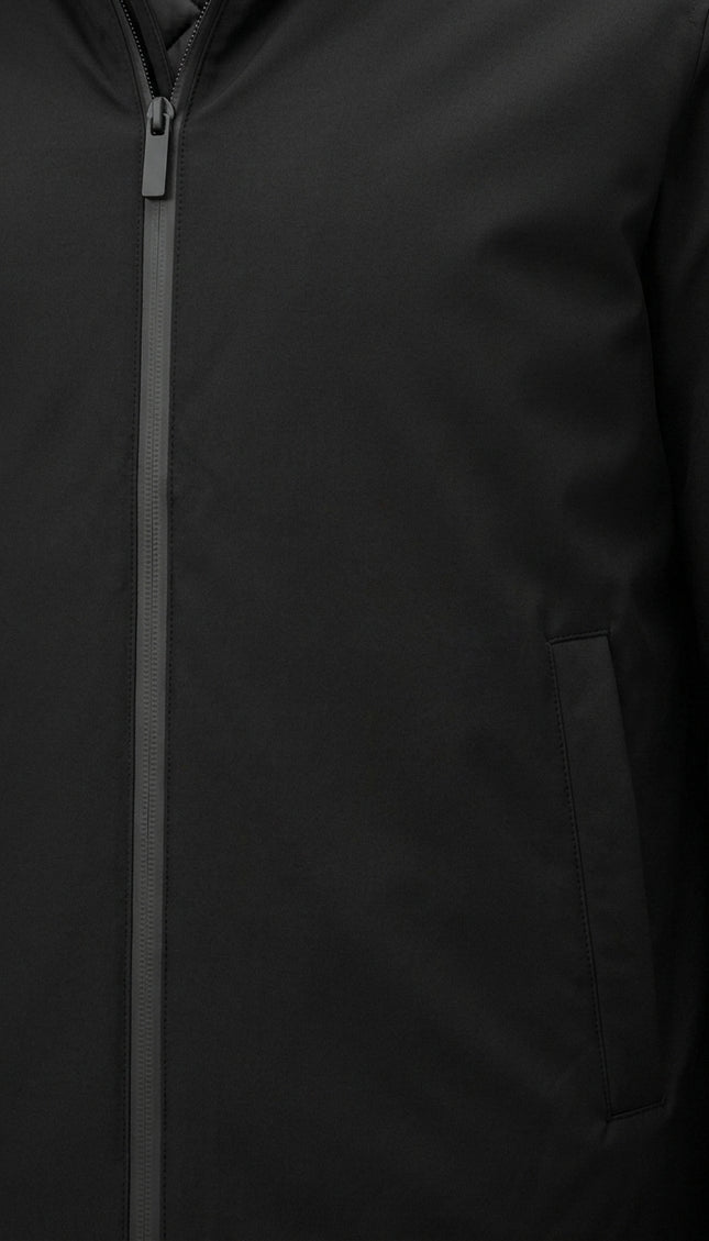 Reversible Padded and Hooded Jacket - Black - Detail